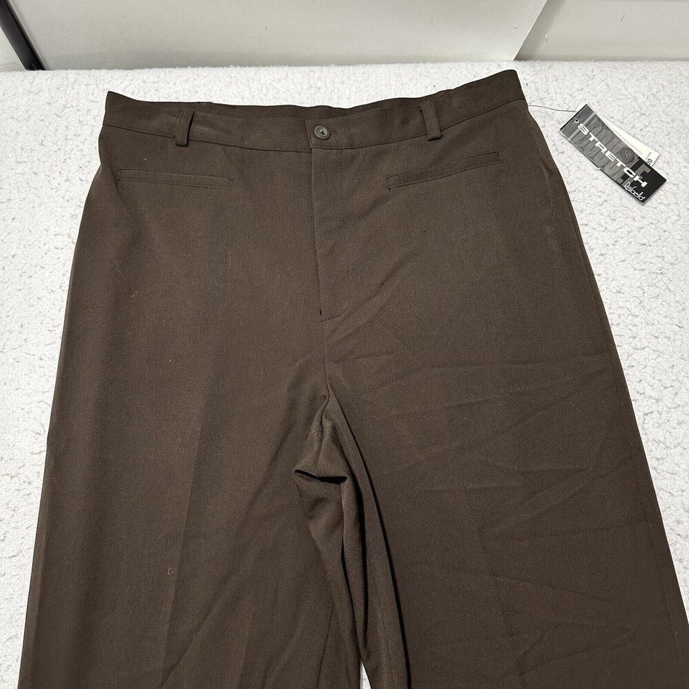 Vintage Rafaella Women's 12 Straight Leg Pants Flat Front Brown Lightweight - Picture 2 of 13